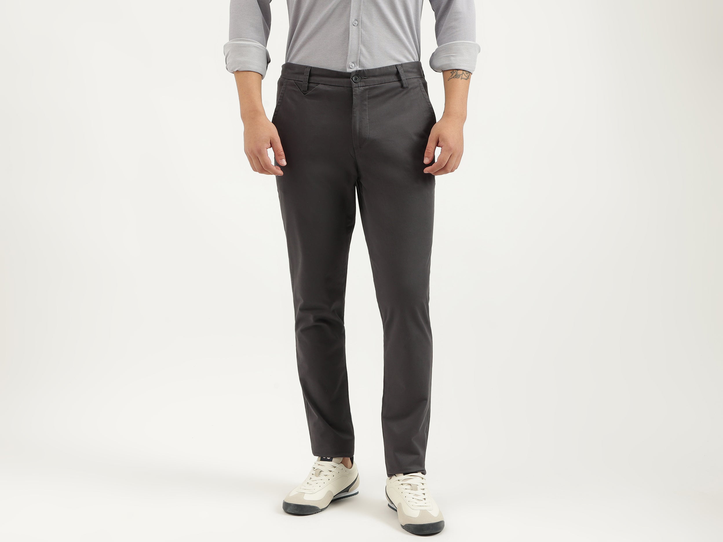 Solid Slim Fit Trousers