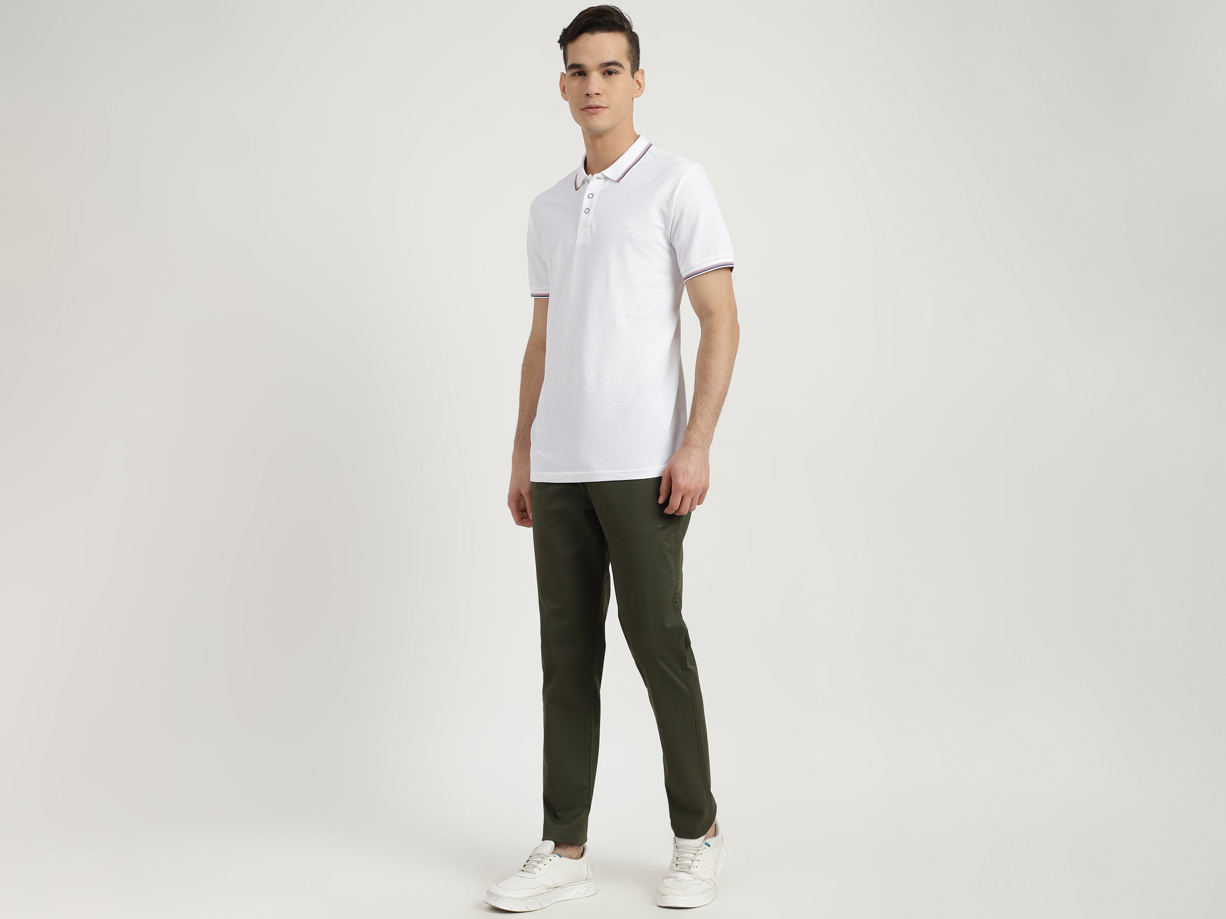 Mens Slim Fit Solid Trousers