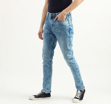 Men Solid Carrot Fit Jeans