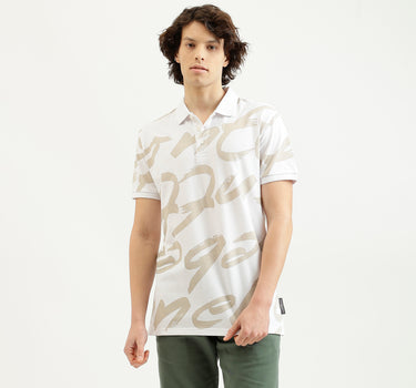 Regular Fit Polo Neck Printed T-Shirt