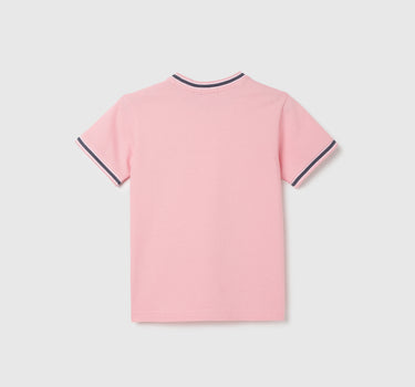 Round Neck Solid Pattern T-Shirt