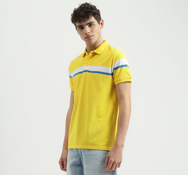 Regular Fit Polo Neck Striped T-Shirt