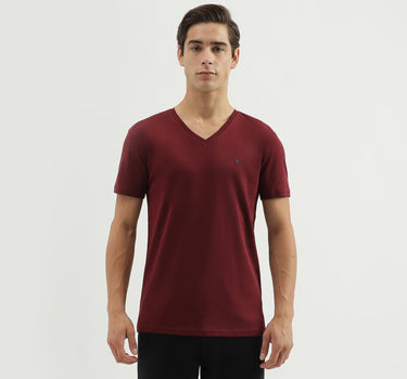 Men's Regular Fit V-Neck Solid T-Shirt