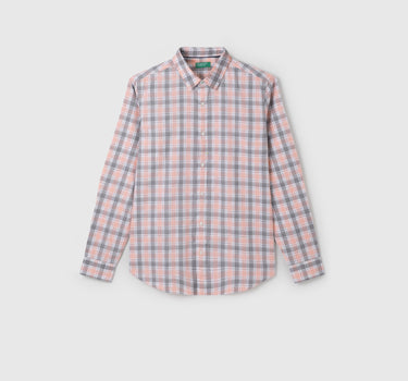 Men's Slim Fit Spread Collar Checked Shirts