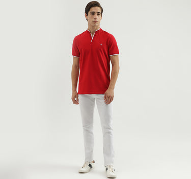 Men's Regular Fit Polo Neck Solid T-Shirt