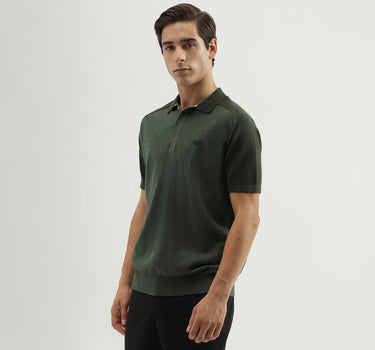 Men's Regular Fit Polo Neck Solid T-Shirt