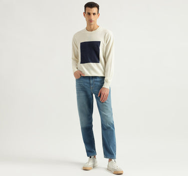 Men's Regular Fit Round Neck Color Block Sweaters