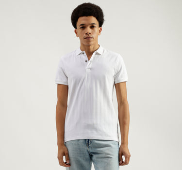 Polo Neck Solid Pattern T-Shirt