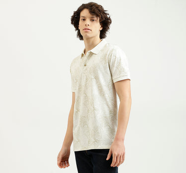 Regular Fit Polo Neck Printed T-Shirt