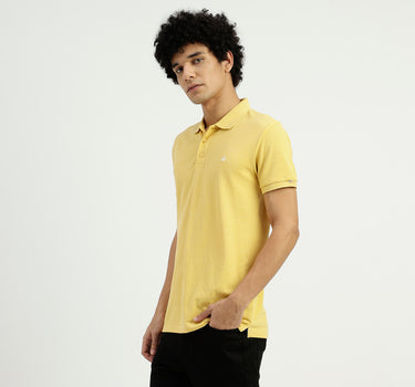 Regular Fit Ribbed Collar Solid T-Shirt