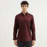 Slim Fit Spread Collar Solid Shirt