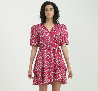 Viscose Printed V-Neck Women Dresses