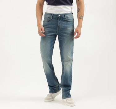 Solid Boot-Leg Fit Jeans