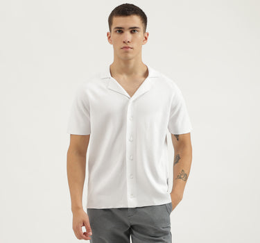 Regular Fit Cuban Collar Solid Shirts