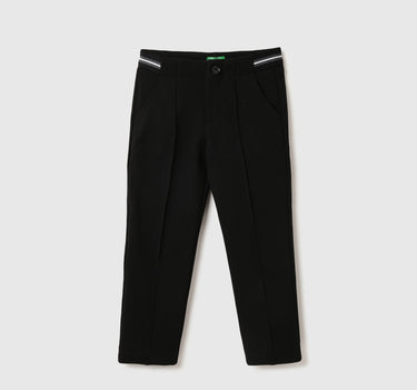 Boys Textured Slim Fit Trousers