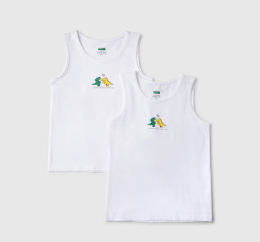 Pack of 2 Regular Fit Round Neck Dino Print Vest