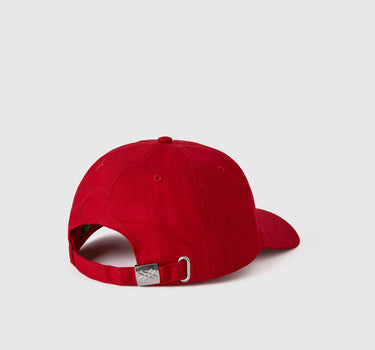 RED CAP WITH EMBROIDERED LOGO