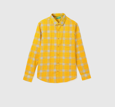 Men's Slim Fit Spread Collar Checked Shirts