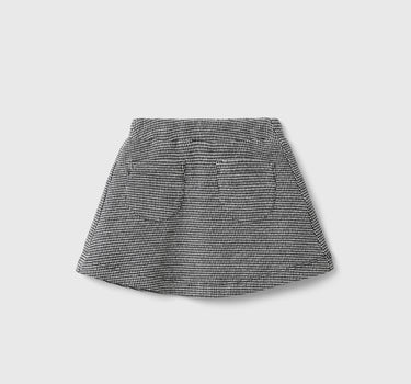 Girl's Regular Fit Houndstooth Print Skirt