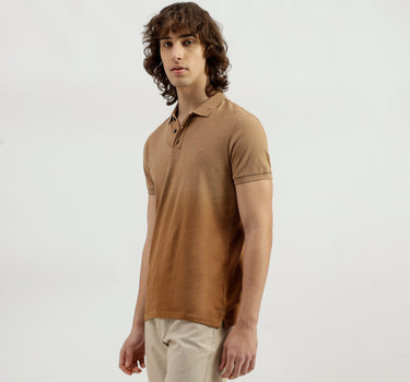 Polo Neck Solid Pattern T-Shirt