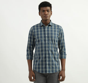 Cotton Checked Cutaway Collar Mens Shirts