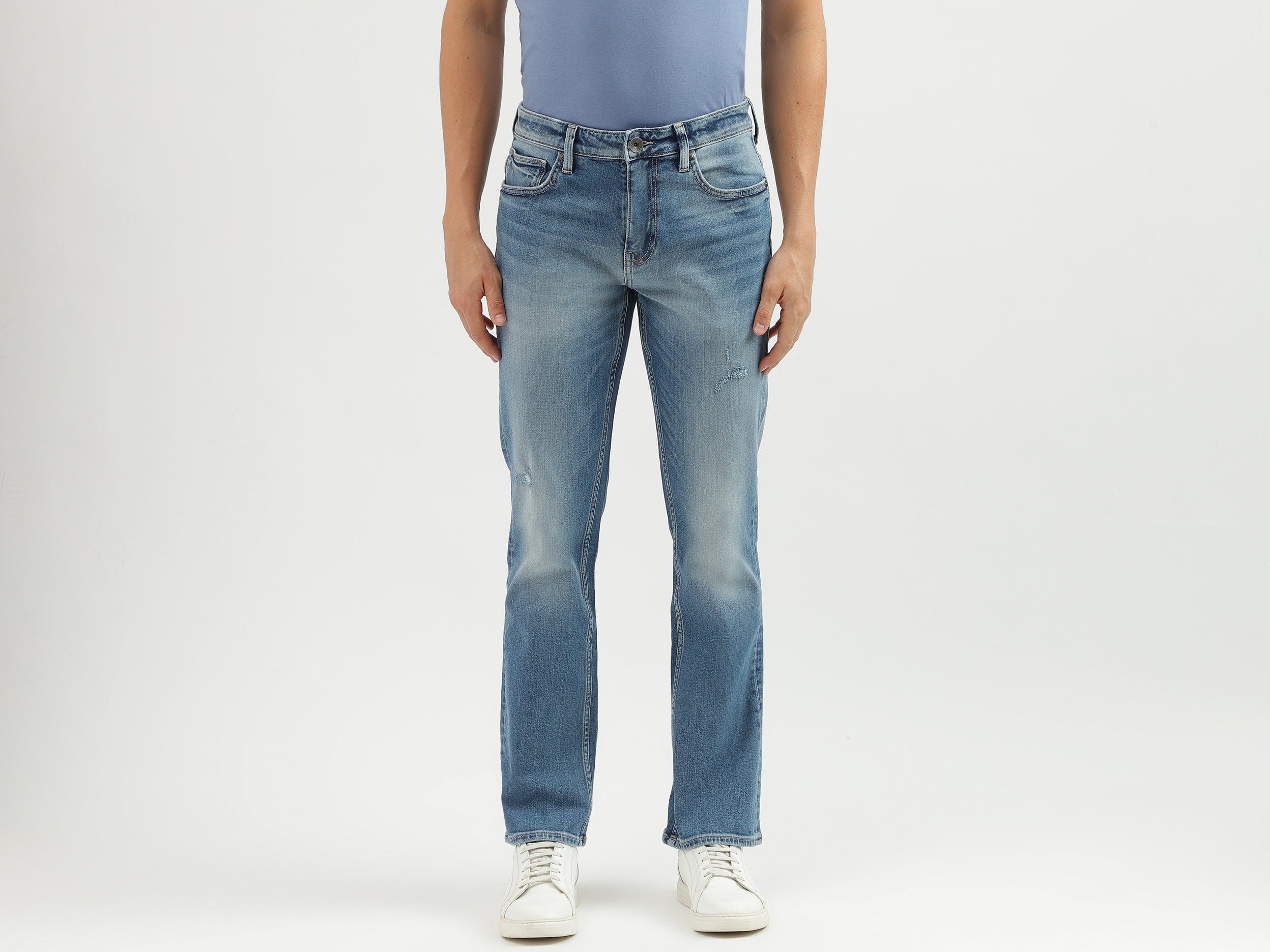 Men's Solid Bootcut Jeans