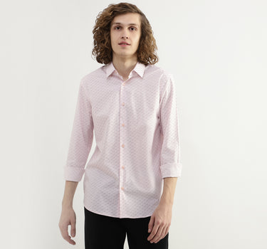 Men Printed Spread Collar Shirt