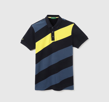 Polo Neck Striped Pattern T-Shirt