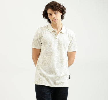 Regular Fit Polo Neck Printed T-Shirt