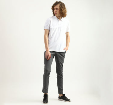 Men Textured Slim Fit Trousers