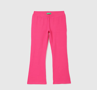 Regular Fit Ribbed Girl's Trousers