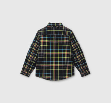 Boy's Regular Fit Spread Collar Checked Shirt