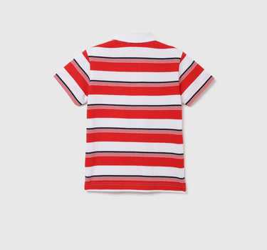 Regular Fit Polo Neck Striped T-shirt