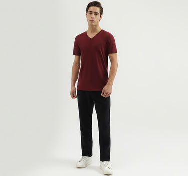 Men's Regular Fit V-Neck Solid T-Shirt