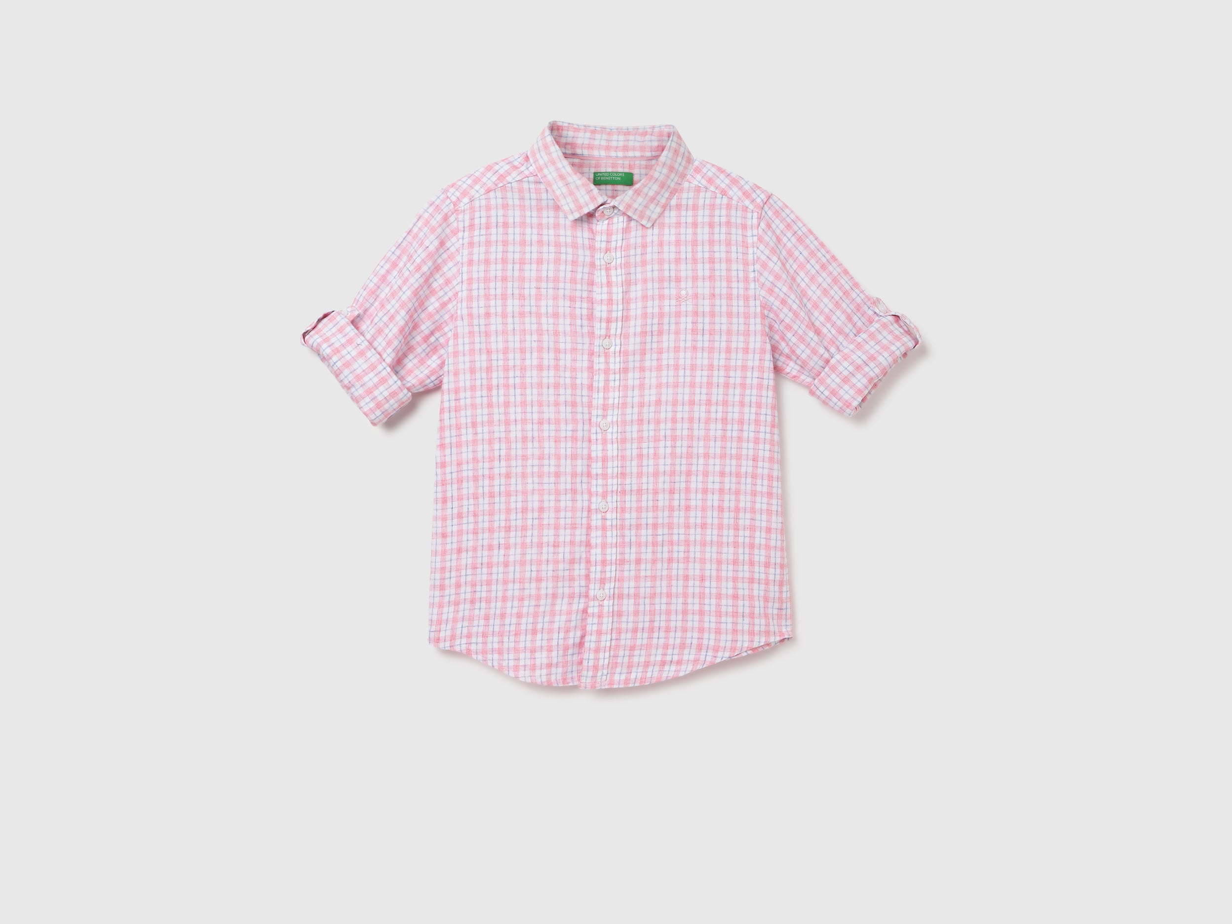 Regular Fit Spread Collar Checkered Shirt