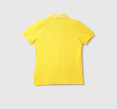 Boys Textured Polo Collar T-Shirt