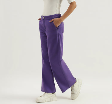 Solid Mid Rise Trousers