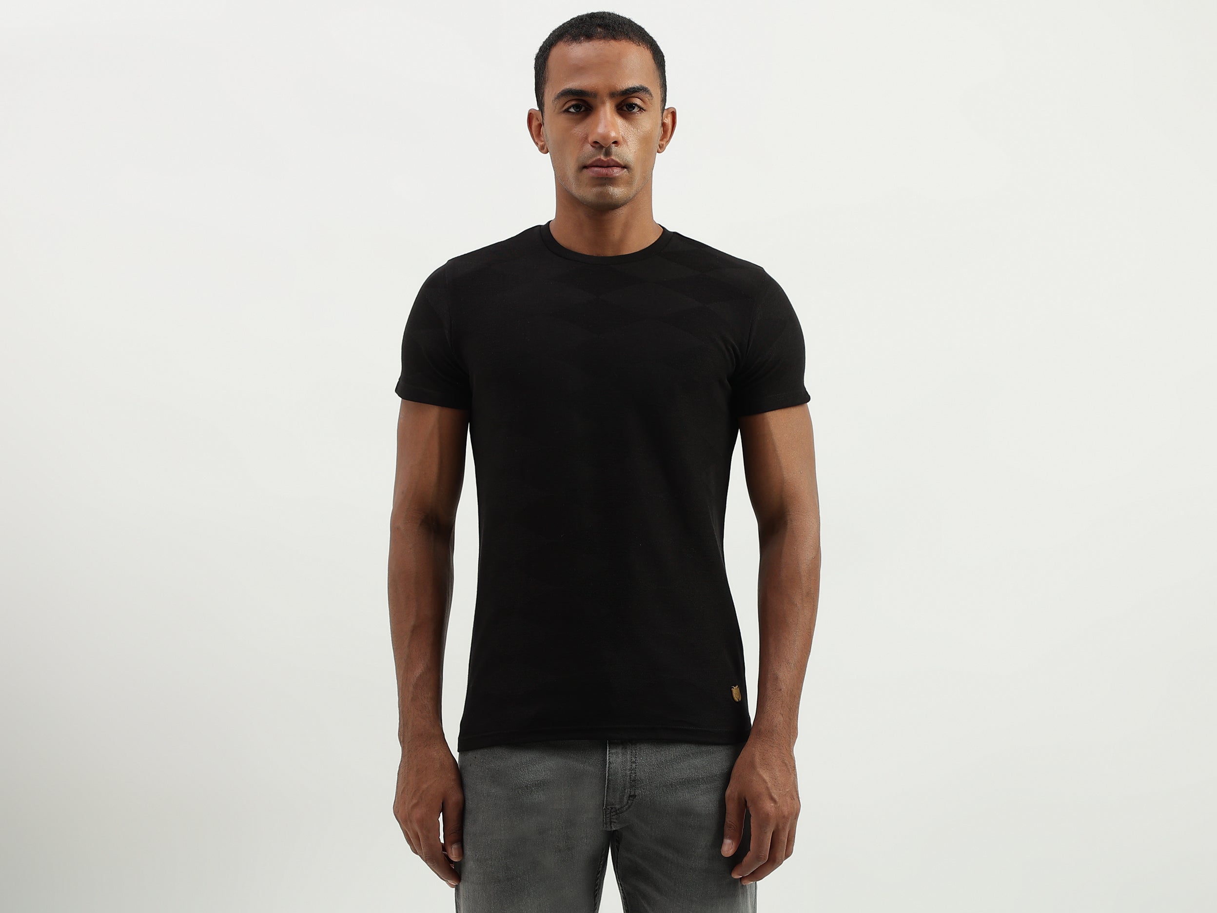 Regular Fit Round Neck Solid T-Shirt