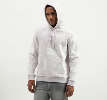 Regular Fit Hood Printed Sweatshirt