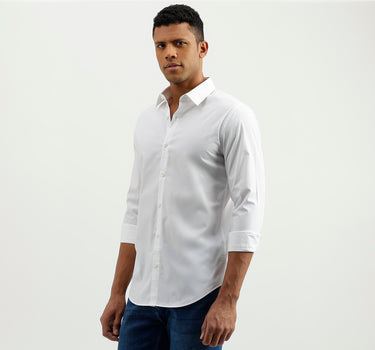 Slim Fit Spread Collar Solid Shirt