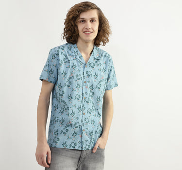 Men Printed Resort Collar Shirt