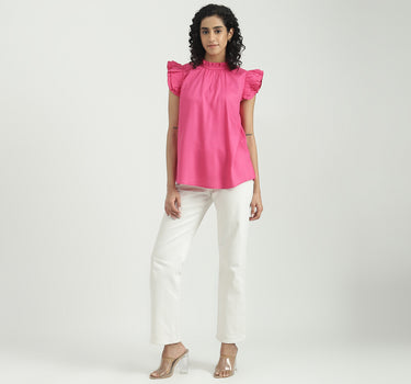 Viscose Solid Round Neck Women Tops