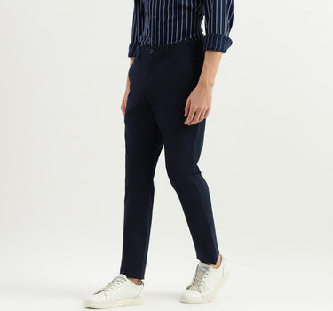 Solid Mid Rise Slim Fit Trousers