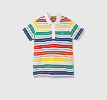 Regular Fit Polo Neck Striped T-shirt