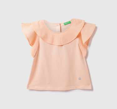 Cotton Solid Round Neck Girls T-shirts