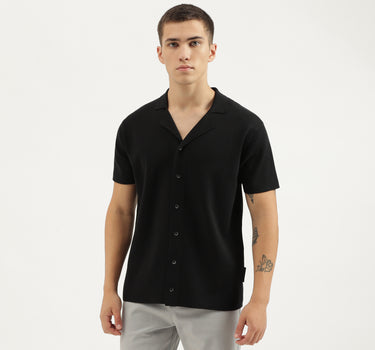 Regular Fit Cuban Collar Solid Shirts