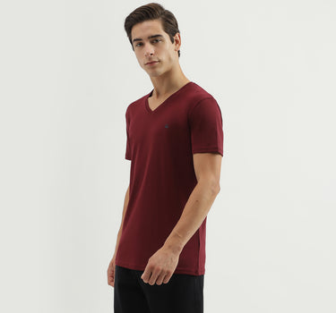 Men's Regular Fit V-Neck Solid T-Shirt