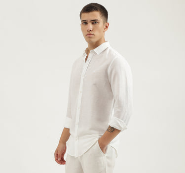 Slim Fit Spread Collar Solid Shirts