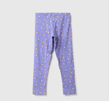 Cotton Blend Printed Regular Length Girls Trousers