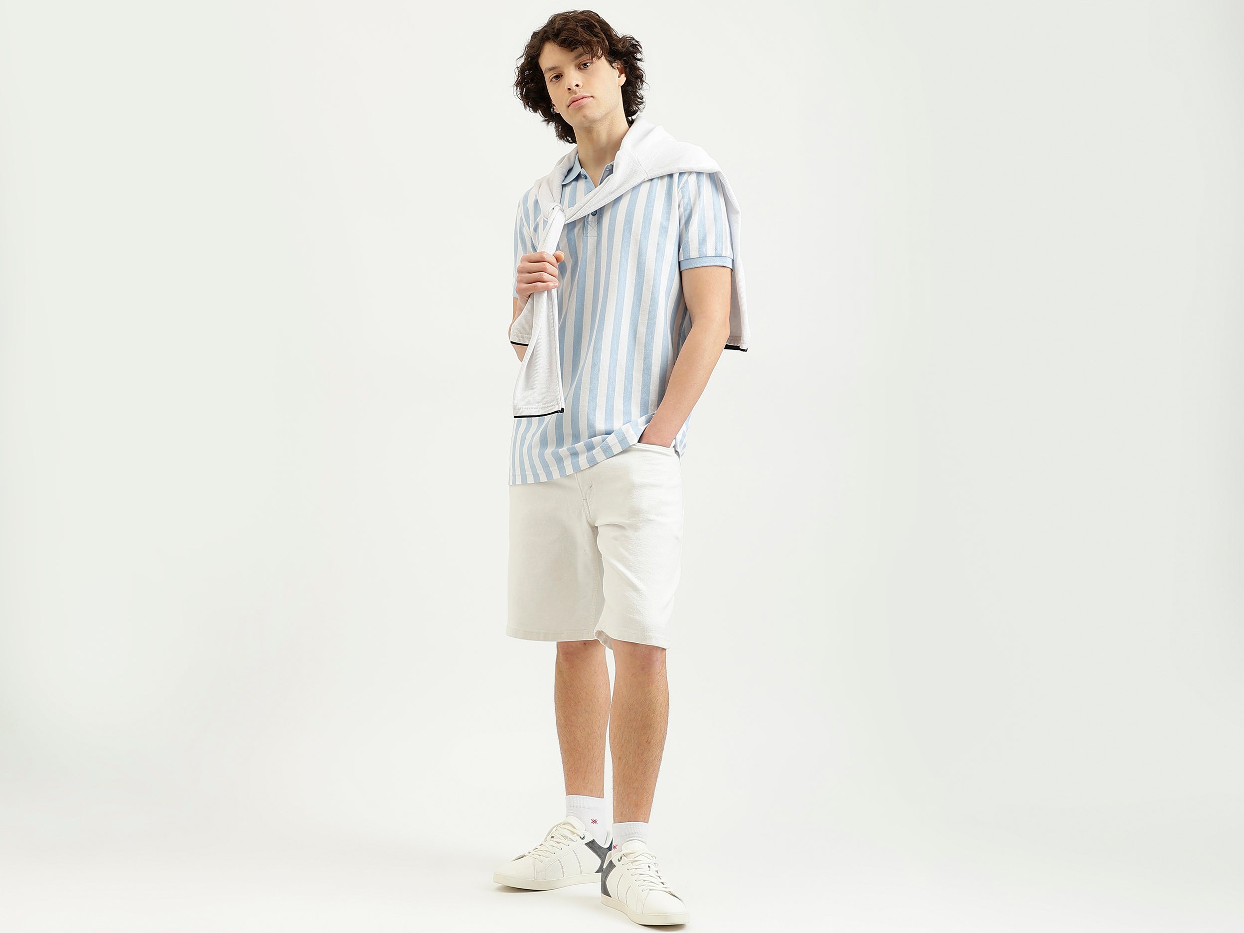 Regular Fit Polo Neck Striped T-Shirt